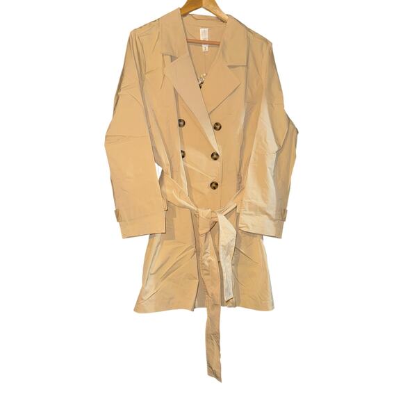 New Wynne Layers Trench Coat Chiffon Pleated Back Women's XL Academia Carmen - Picture 4 of 9